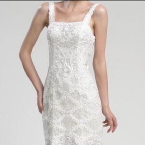 Sue Wong Lace Sleeveless Square Neck Dress Size 8 Women